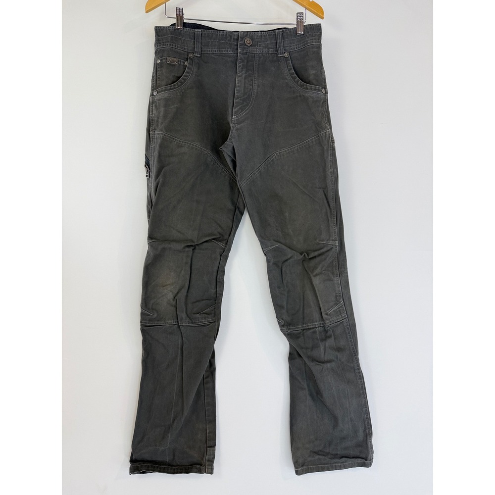 Kuhl The Law Pant Men 33x34 Charcoal Gray Vintage Patina Dye Canvas Workwear